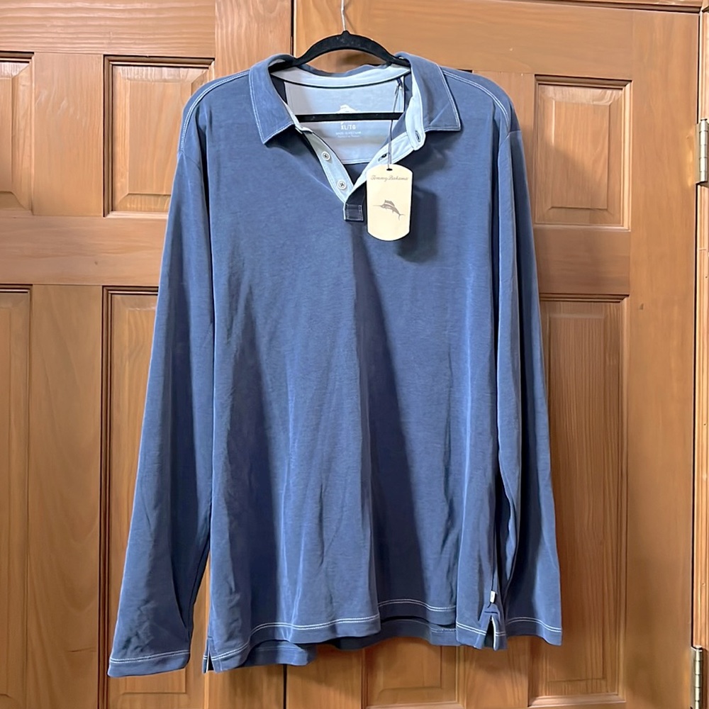Tommy Bahama midnight blue collared long sleeve. TB221324R